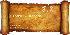 Bindseid Kenese névjegykártya